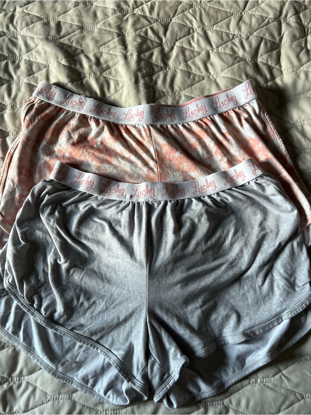 Lucky Brand Pink Tie-Dye and Gray Lounge Shorts - 2-Pack